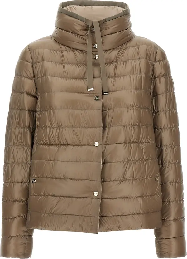 Brown Polyamide Full-Length Jacket