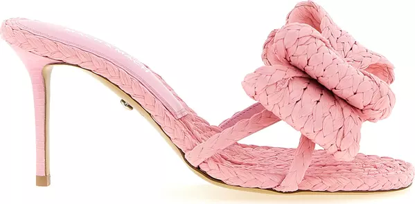 Multicolor Raffia Stiletto Heel Sandals