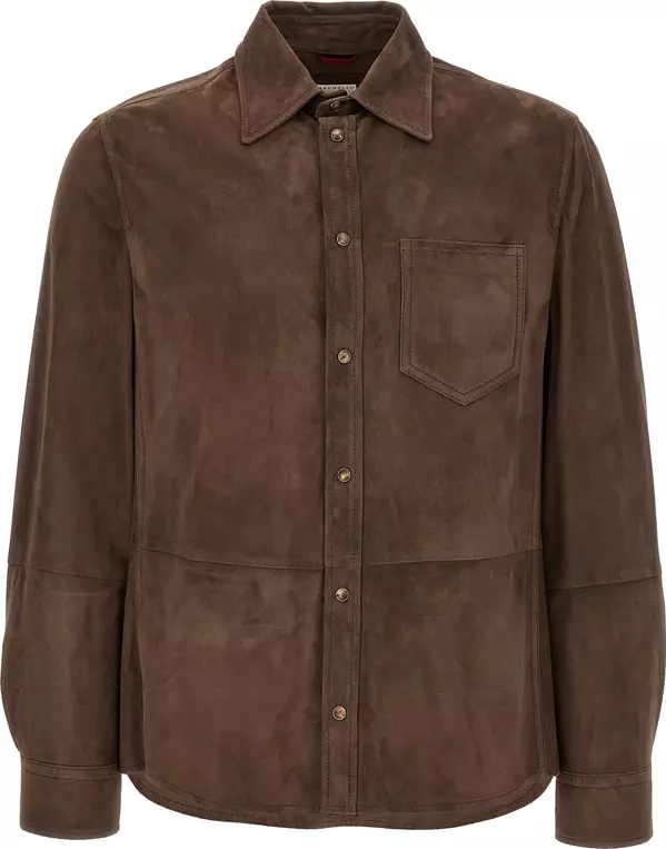 Brown Lamb Leather Blouse