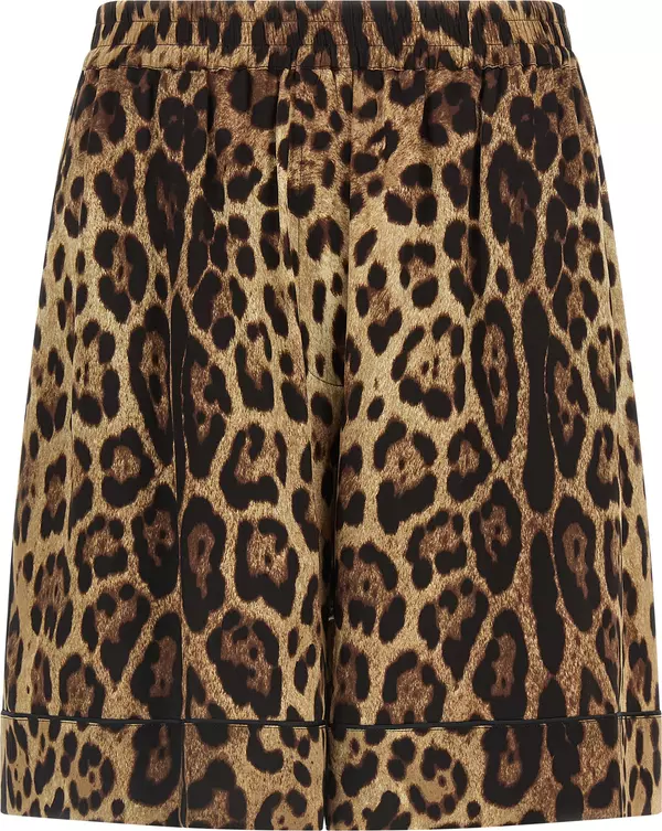 Brown Silk Bermuda Shorts