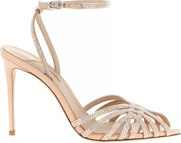 Multicolor Goatskin Stiletto Heel Sandals