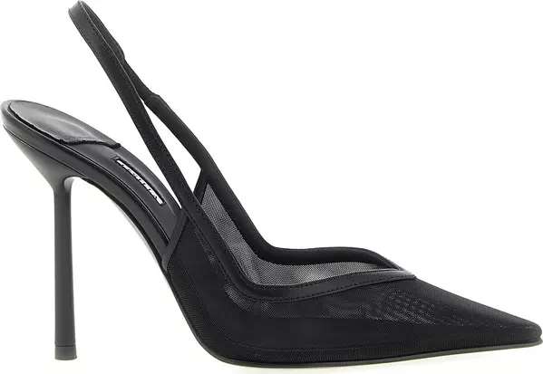 Black Polyamide High Heel Pumps