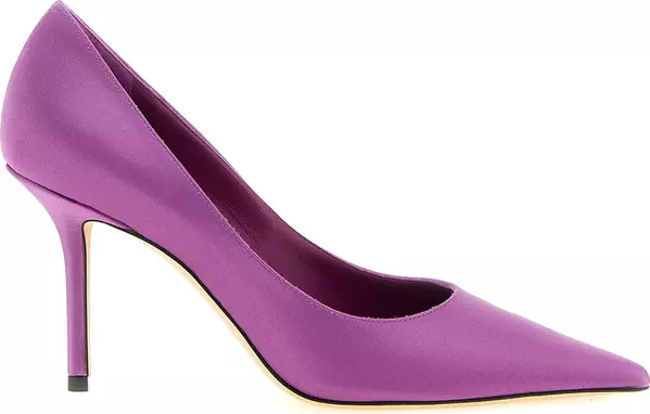 Purple Tencel High Heel Pumps
