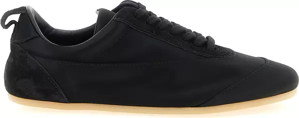 Black Cotton Low Top Sneakers