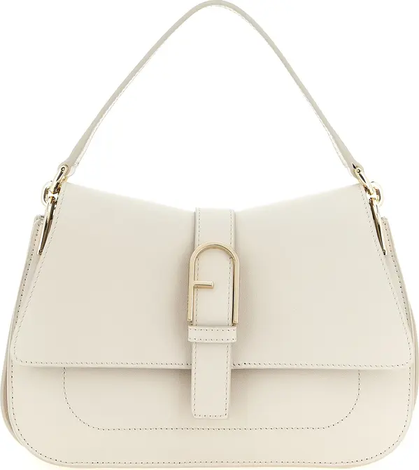 Beige Calfskin Shoulder Bag