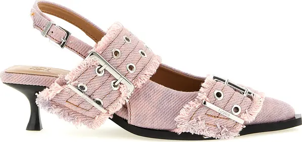 Multicolor Organic Cotton Mid Heel Pumps