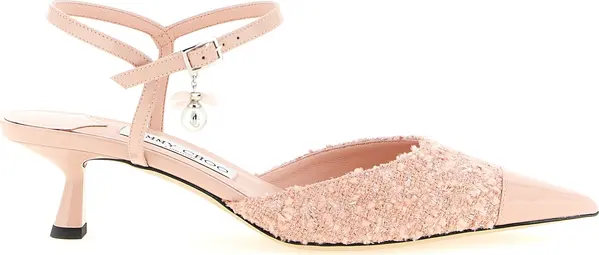 Multicolor Tencel Mid Heel Pumps