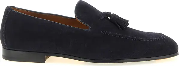 Blue Calfskin Slip-On Loafers