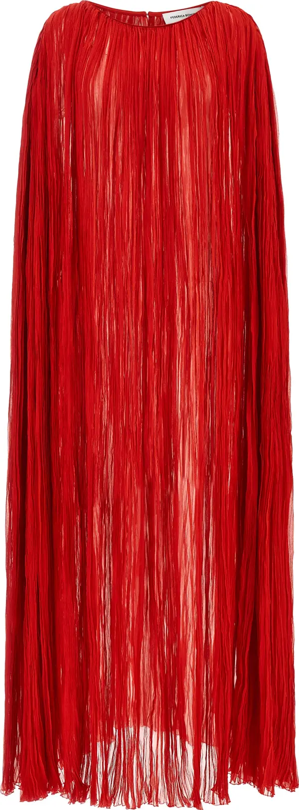 Multicolor Silk Long Dress