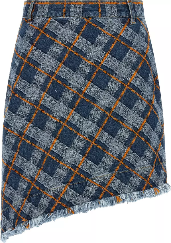 Blue Cotton Long Skirt
