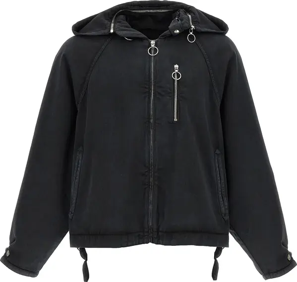 Black Cotton Shell Jacket
