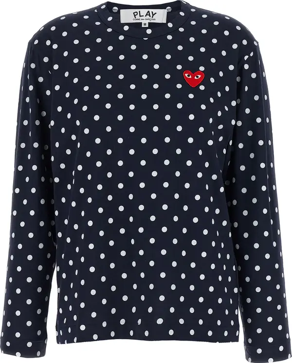 Blue Cotton Long Sleeve T-Shirt