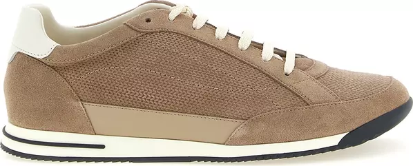 Beige Calfskin Low Top Sneakers