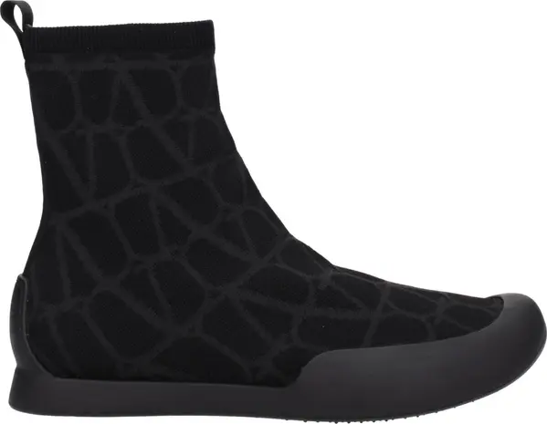 Black Fabric High Top Sneakers