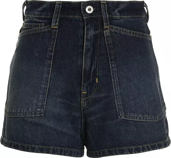 Blue Cotton Bermuda Shorts