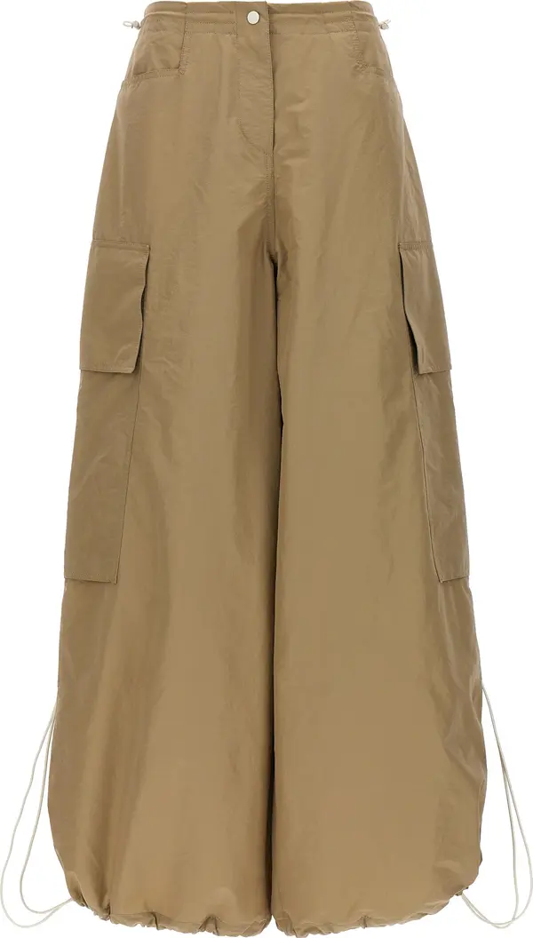 Beige Polyamide Casual Pants