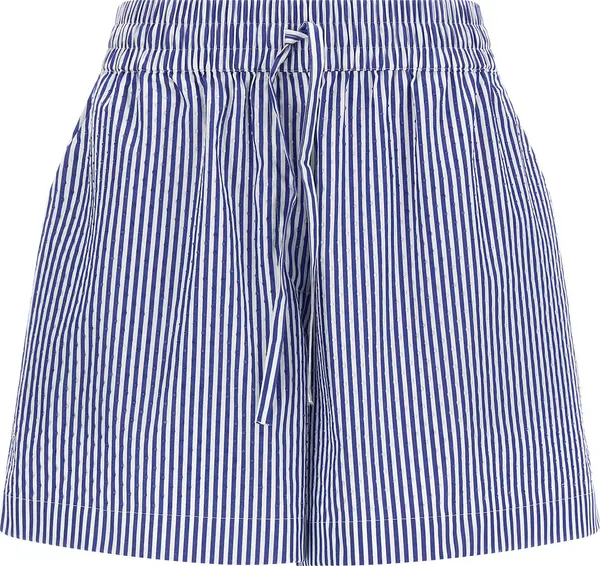 Blue Cotton Bermuda Shorts