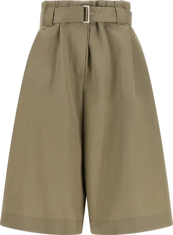 Bicolor Cotton Bermuda Shorts