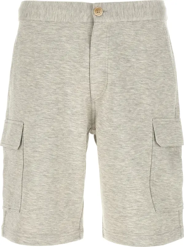 Gray Cotton Bermuda Shorts