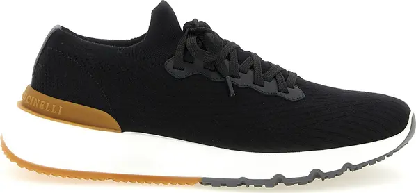 Black Polyethylene Athletic Sneakers