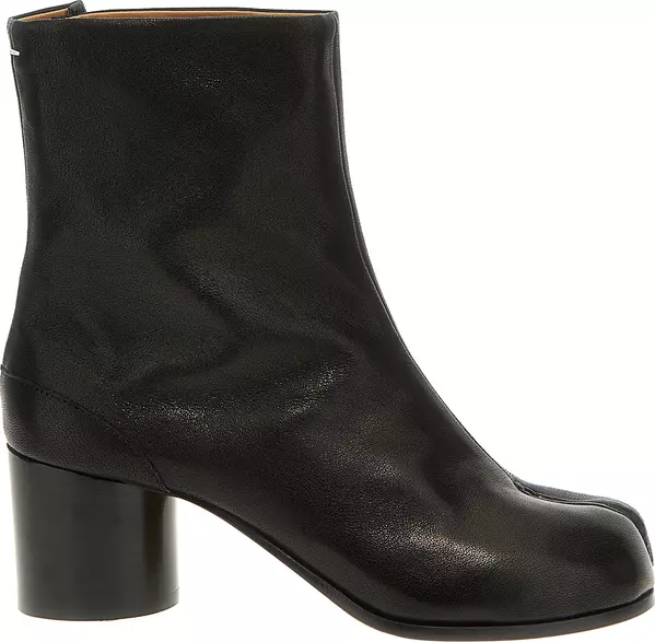 Black Napa Leather / Calf Bos Taurus Ankle Boots