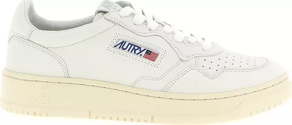 White Goatskin Low Top Sneakers
