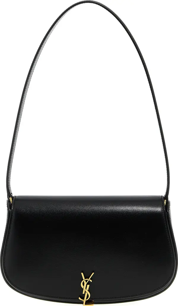 Black Calfskin Shoulder Bag