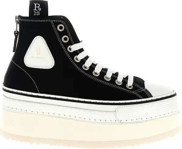 Bicolor Cotton Platform Sneakers