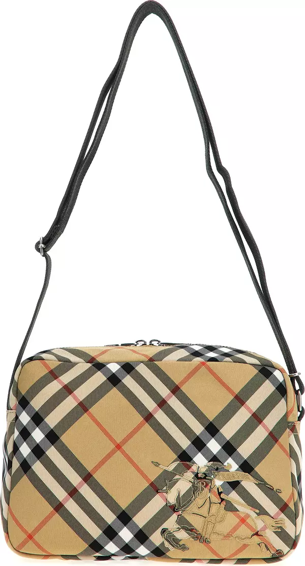Beige Polyester Crossbody Bag