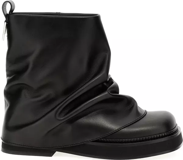 Black Calfskin Ankle Boots
