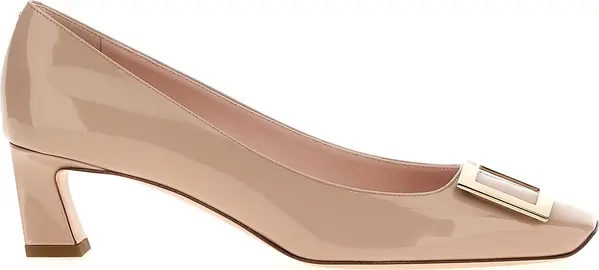 Multicolor Calfskin Mid Heel Pumps