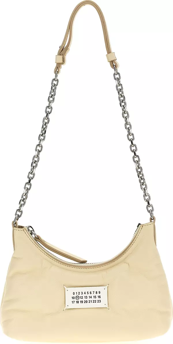 White Lamb Leather Shoulder Bag