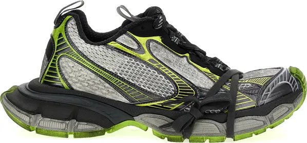 Gray Polyethylene Athletic Sneakers