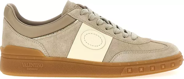 Beige Calfskin Low Top Sneakers
