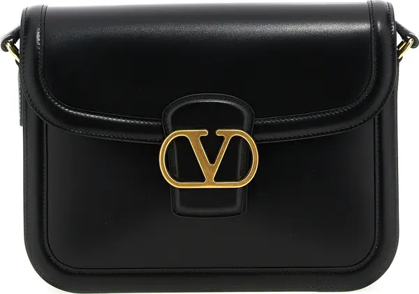 Black Calfskin Shoulder Bag