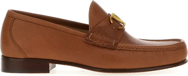 Brown Leather Slip-On Loafers