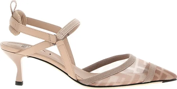 Multicolor Polyamide Mid Heel Pumps
