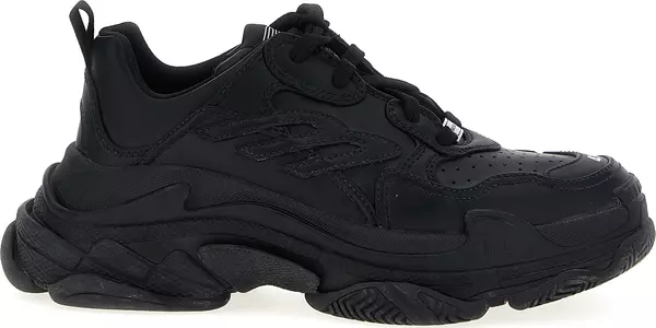 Black Polyethylene Athletic Sneakers