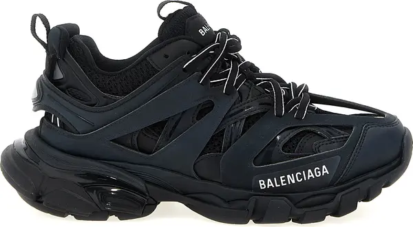 Black Polyethylene Athletic Sneakers