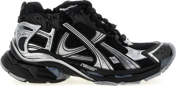 Black Polyethylene Athletic Sneakers