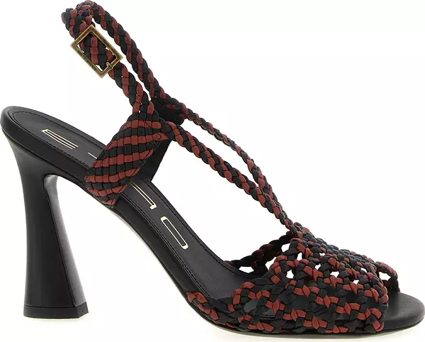 Brown Polyethylene Stiletto Heel Sandals