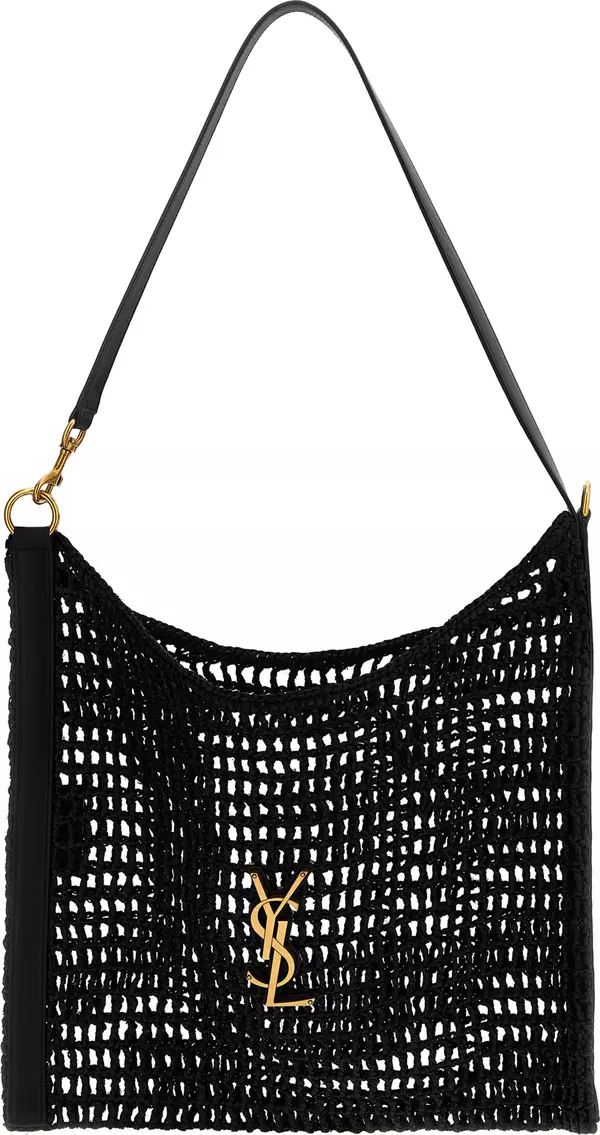 Black Raffia Shoulder Bag