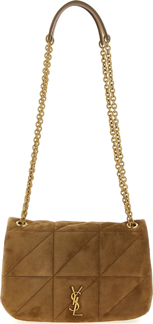 Beige Calfskin Shoulder Bag