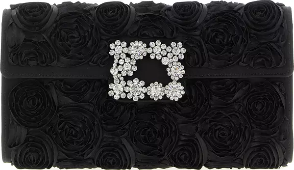 Black Viscose Clutch Bag