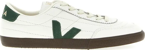 Bicolor Genuine Leather Low Top Sneakers