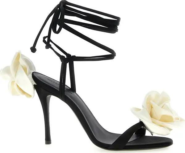 Bicolor Viscose Stiletto Heel Sandals