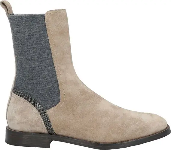 Beige Leather Chelsea Boots