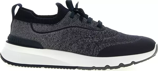 Blue Cotton Athletic Sneakers