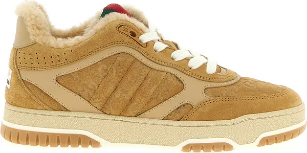 Beige Calfskin Athletic Sneakers