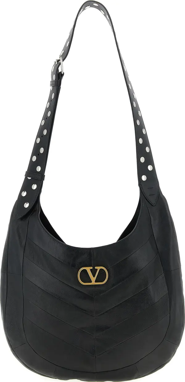 Black Lamb Leather Shoulder Bag